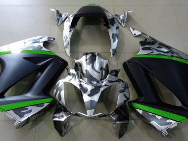 2002-2012 Grey Camouflage & Green Honda VFR800 Motorcycle Fairings