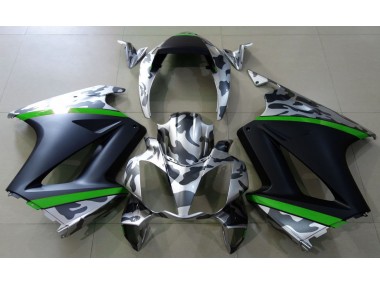 2002-2012 Grey Camouflage & Green Honda VFR800 Motorcycle Fairings