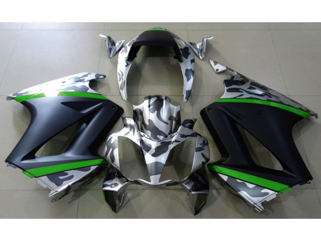 2002-2012 Grey Camouflage & Green Honda VFR800 Motorcycle Fairings