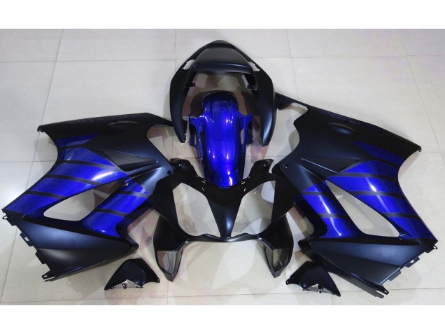 2002-2012 Matte Black & Blue Honda VFR800 Motorcycle Fairings