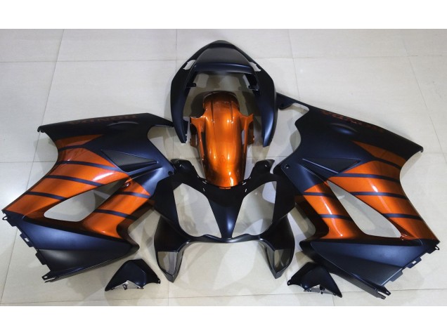 2002-2012 Matte Black & Orange Honda VFR800 Motorcycle Fairings