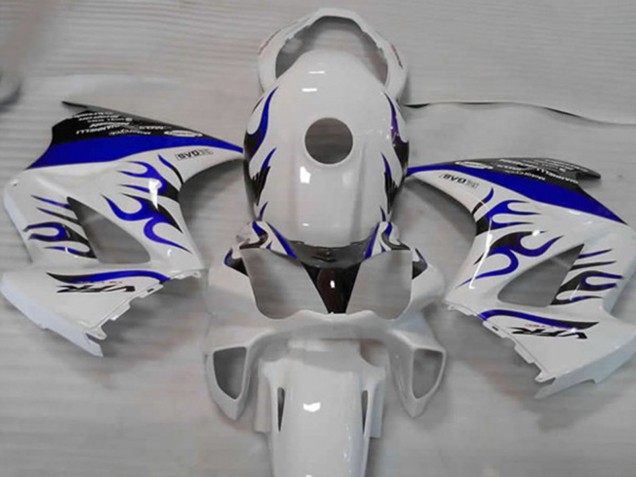 2002-2012 White Blue Flame Honda VFR800 Motorcycle Fairings