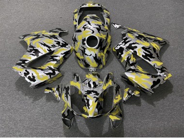 2002-2012 Yellow Camo Honda VFR800 Motorcycle Fairings