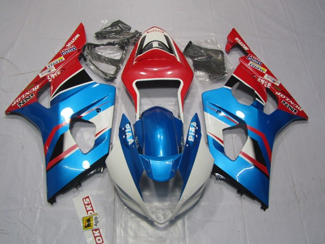2003-2004 Blue and Red Suzuki GSXR 1000 Motorcycle Fairings 2003-2004 Blue and Red Suzuki GSXR 1000 Motorcycle Fairings