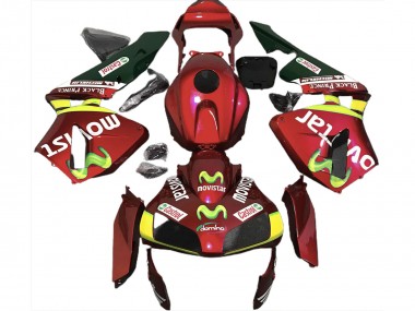 2003-2004 Deep Red Movistar Honda CBR600RR Motorcycle Fairings