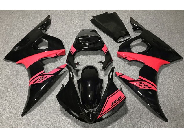 2003-2004 Gloss Black and Red Yamaha R6 Motorcycle Fairings 2003-2004 Gloss Black and Red Yamaha R6 Motorcycle Fairings