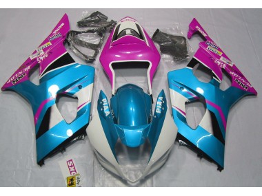2003-2004 Gloss Blue and Pink Suzuki GSXR 1000 Motorcycle Fairings