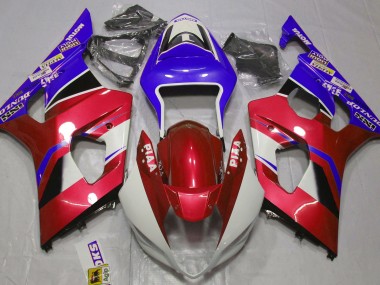 2003-2004 Gloss Candy Red and Blue Suzuki GSXR 1000 Motorcycle Fairings