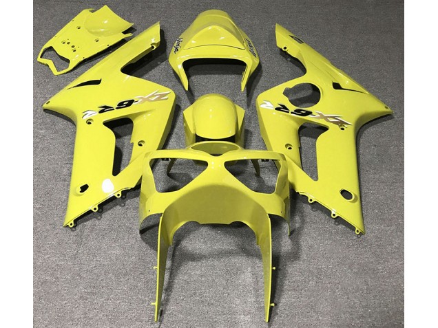 2003-2004 Gloss Yellow Kawasaki ZX6R Motorcycle Fairings