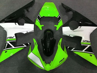 2003-2004 Green White and Black Yamaha R6 Motorcycle Fairings