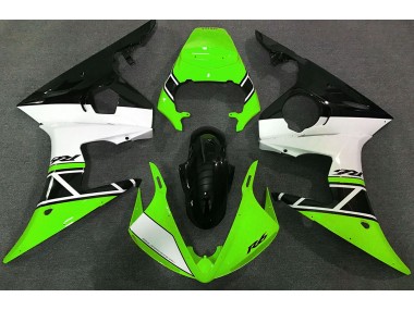 2003-2004 Green White and Black Yamaha R6 Motorcycle Fairings