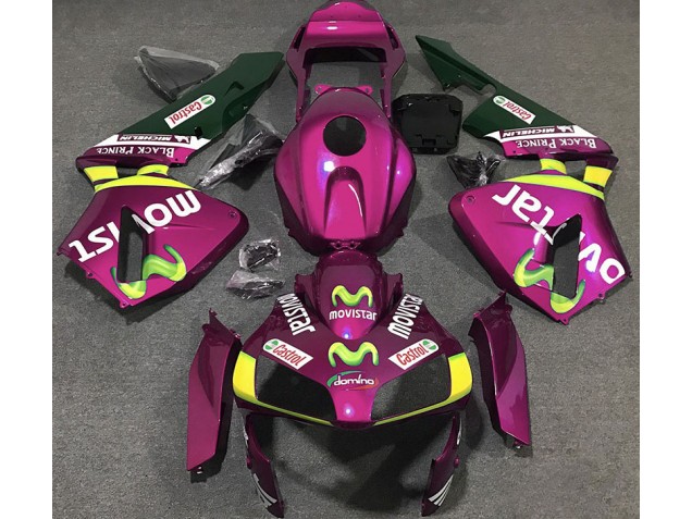 2003-2004 Hot Pink Movistar Honda CBR600RR Motorcycle Fairings