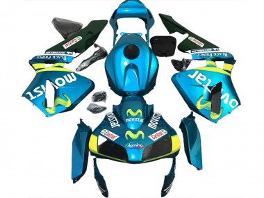2003-2004 Light Blue Movistar Honda CBR600RR Motorcycle Fairings