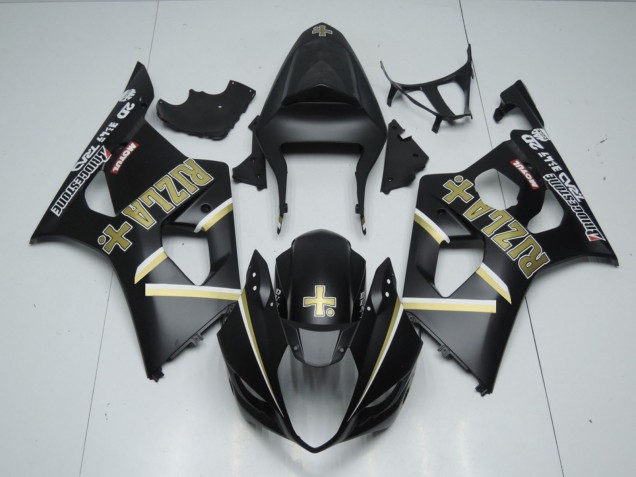 2003-2004 Matte Black Rizla & Suzuki GSXR 1000 Motorcycle Fairings 2003-2004 Matte Black Rizla & Suzuki GSXR 1000 Motorcycle Fairings