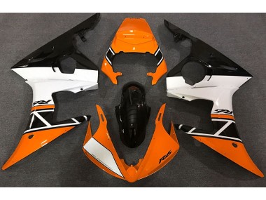 2003-2004 Orange White and Black Yamaha R6 Motorcycle Fairings