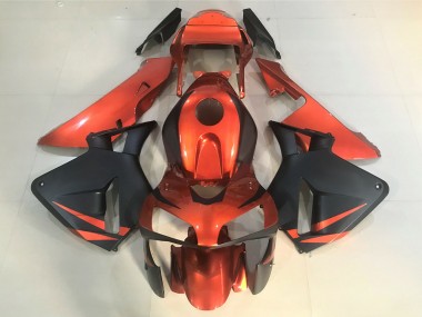 2003-2004 Orange and Matte Black Honda CBR600RR Motorcycle Fairings