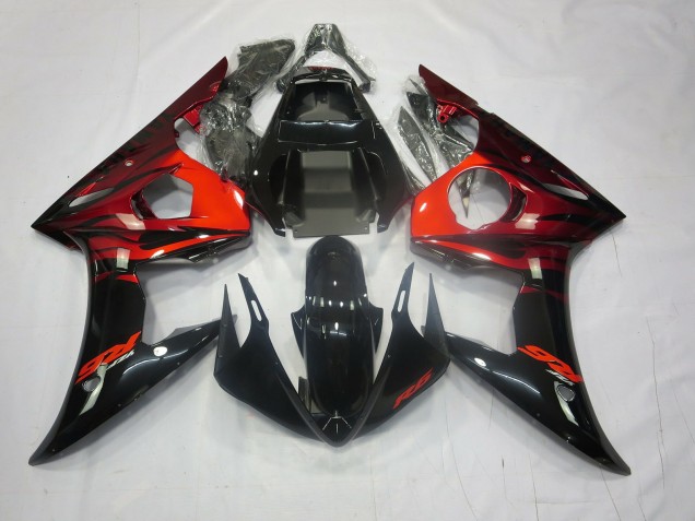 2003-2004 Red and Black Yamaha R6 Motorcycle Fairings 2003-2004 Red and Black Yamaha R6 Motorcycle Fairings