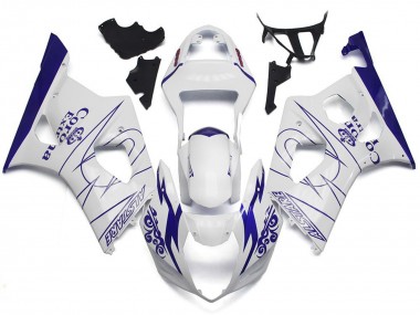 2003-2004 White Corona Custom Style Suzuki GSXR 1000 Motorcycle Fairings