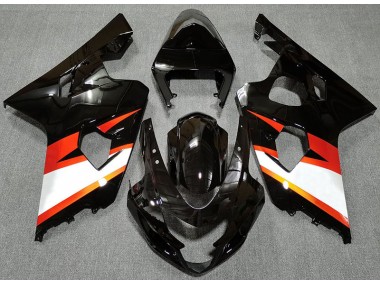 2004-2005 Gloss Black & Orange Suzuki GSXR 600-750 Motorcycle Fairings