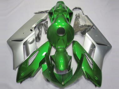 2004-2005 Gloss Green and Silver Honda CBR1000RR Motorcycle Fairings