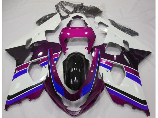 2004-2005 Gloss Pink and Blue Suzuki GSXR 600-750 Motorcycle Fairings 2004-2005 Gloss Pink and Blue Suzuki GSXR 600-750 Motorcycle Fairings