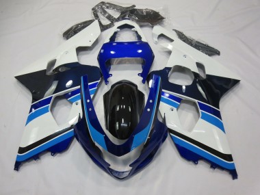 2004-2005 Light Blue White and Black Suzuki GSXR 600-750 Motorcycle Fairings