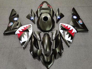 2004-2005 Military Green Shark Kawasaki ZX10R Motorcycle Fairings