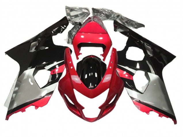 2004-2005 Red Silver and Black Suzuki GSXR 600-750 Motorcycle Fairings 2004-2005 Red Silver and Black Suzuki GSXR 600-750 Motorcycle Fairings