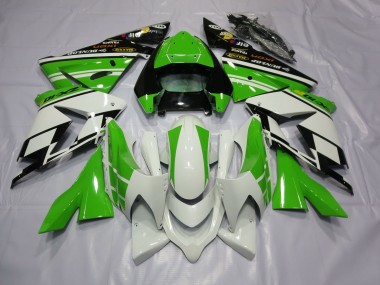 2004-2005 White Green Kawasaki ZX10R Motorcycle Fairings