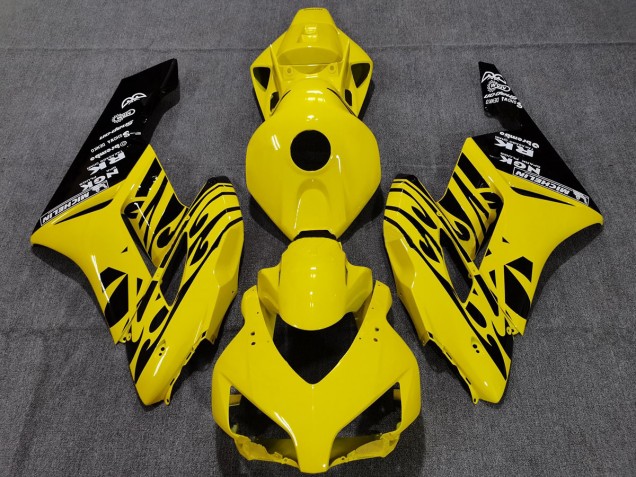 2004-2005 Yellow Black Flame Honda CBR1000RR Motorcycle Fairings