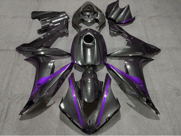 2004-2006 Carbon Fiber Style w Purple Yamaha R1 Motorcycle Fairings
