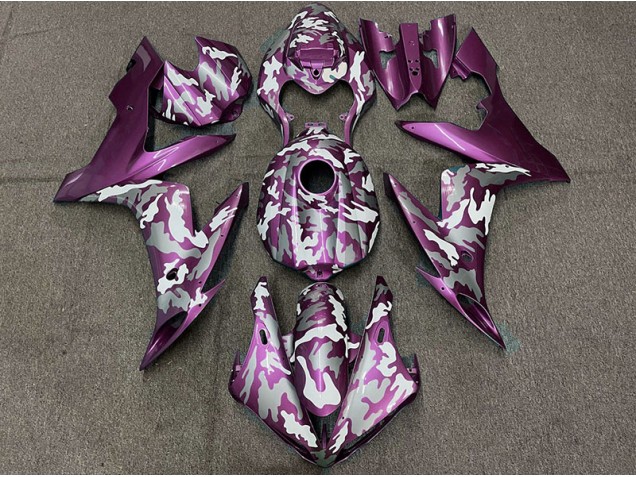 2004-2006 Dark Magenta Camo Yamaha R1 Motorcycle Fairings