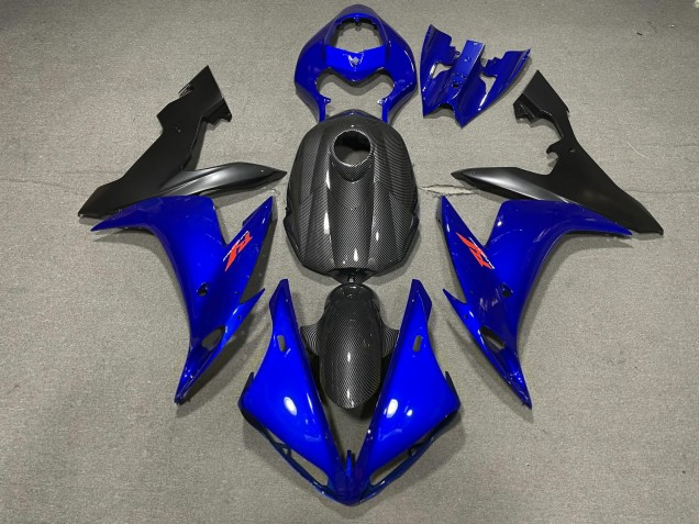 2004-2006 Gloss Blue and Carbon Fiber Style Yamaha R1 Motorcycle Fairings 2004-2006 Gloss Blue and Carbon Fiber Style Yamaha R1 Motorcycle Fairings