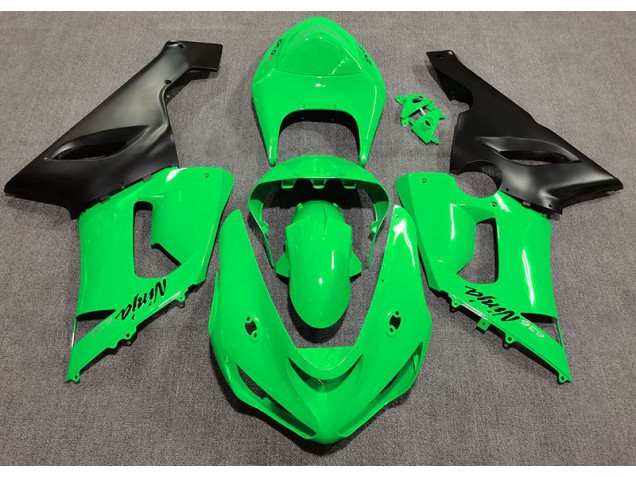 2005-2006 Gloss Green Kawasaki ZX6R Motorcycle Fairings 2005-2006 Gloss Green Kawasaki ZX6R Motorcycle Fairings
