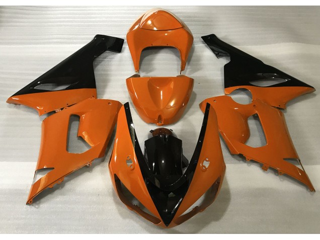 2005-2006 Gloss Orange & Black Kawasaki ZX6R Motorcycle Fairings
