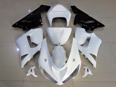 2005-2006 Gloss White & Black Kawasaki ZX6R Motorcycle Fairings
