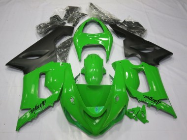 2005-2006 Green Black Kawasaki ZX6R Motorcycle Fairings