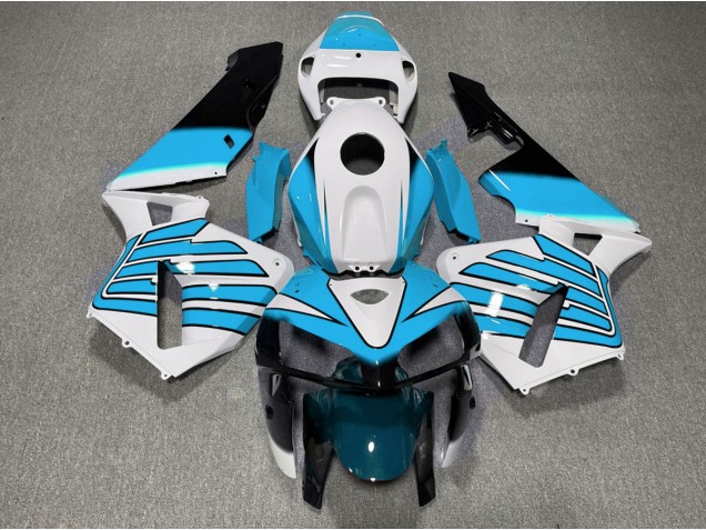 2005-2006 Light Blue and White Wings Honda CBR600RR Motorcycle Fairings
