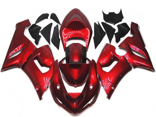 2005-2006 Maroon Red Kawasaki ZX6R Motorcycle Fairings 2005-2006 Maroon Red Kawasaki ZX6R Motorcycle Fairings