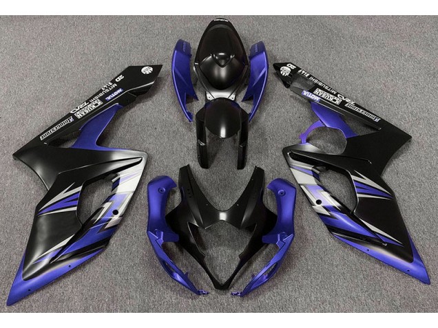 2005-2006 Matte Black and Blue Suzuki GSXR 1000 Motorcycle Fairings