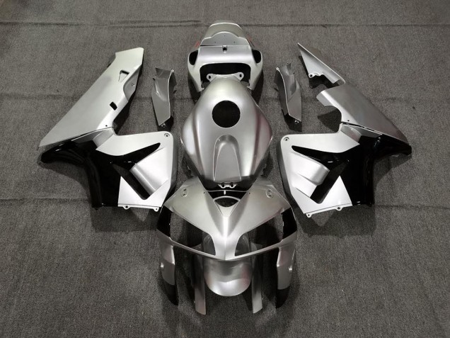 2005-2006 Matte Silver and Black Honda CBR600RR Motorcycle Fairings 2005-2006 Matte Silver and Black Honda CBR600RR Motorcycle Fairings