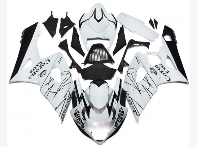 2005-2006 OEM White Corona Style Suzuki GSXR 1000 Motorcycle Fairings