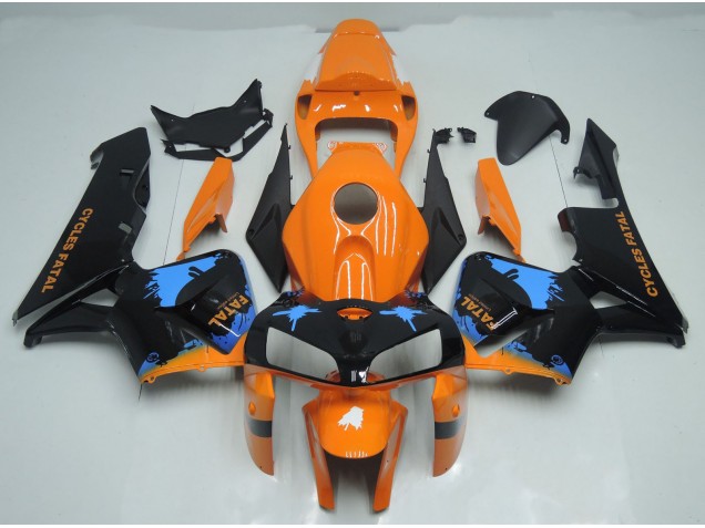 2005-2006 Orange and Black Splatter Honda CBR600RR Motorcycle Fairings 2005-2006 Orange and Black Splatter Honda CBR600RR Motorcycle Fairings