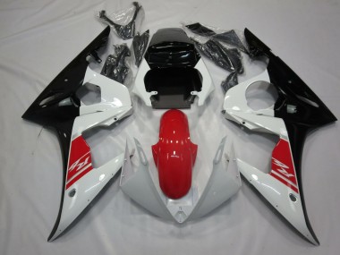 2005 Black White and Red Yamaha R6 Motorcycle Fairings