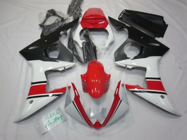 2005 White Red and Black Yamaha R6 Motorcycle Fairings