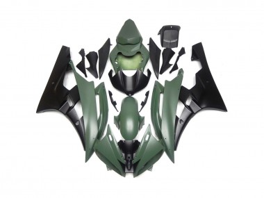 2006-2007 Custom Matte Green and Black Yamaha R6 Motorcycle Fairings