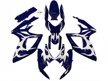 2006-2007 Dark Blue & White Design Suzuki GSXR 600-750 Motorcycle Fairings