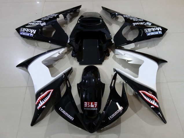 2006-2007 Gloss Black & Logos Yamaha R6 Motorcycle Fairings 2006-2007 Gloss Black & Logos Yamaha R6 Motorcycle Fairings