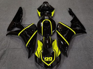 2006-2007 Gloss Black and Bright Yellow Honda CBR1000RR Motorcycle Fairings
