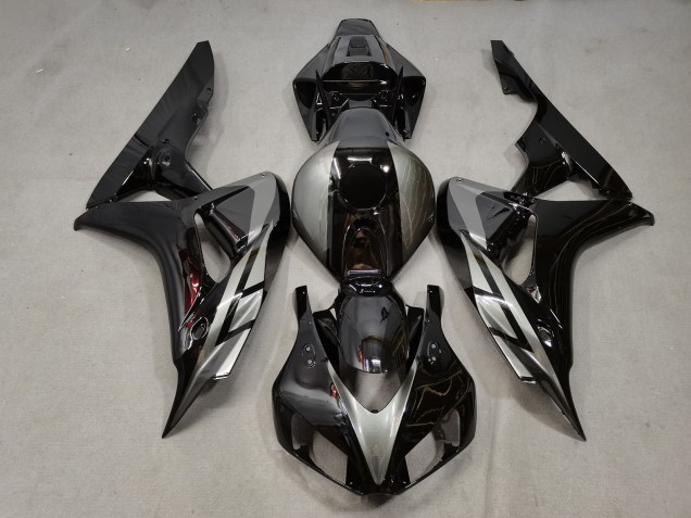 2006-2007 Gloss Black w grey Honda CBR1000RR Motorcycle Fairings